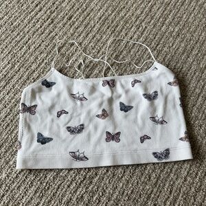 Gilly Hicks Butterfly Ribbed Top Crop